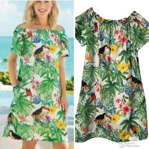 NWOT Soft Surroundings Palm Beach off the shoulder dress